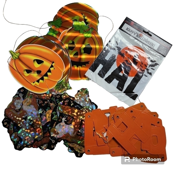 Lot of 4 90s 2000s Halloween Banners - Picture 1 of 12